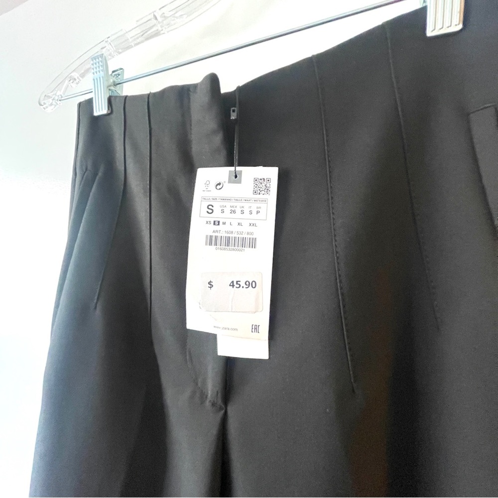 Zara Black High-Waist Straight Leg Pants - Picture 6 of 6